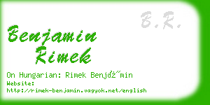 benjamin rimek business card